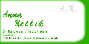 anna mellik business card